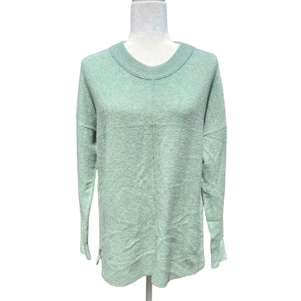 Madewell Seafoam Green Merino Wool Alpaca Blend Seamed Crewneck S Sweater Cozy